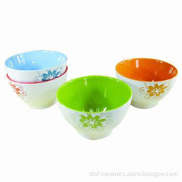 Ceramic Bowls with 5-inch Top Diameter, Customized Designs Welcomed